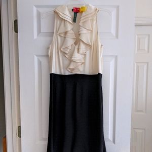 Lauren Ralph Lauren Satin Ruffle Collar Dress